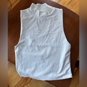 Babaton White High-Neck Tank Top